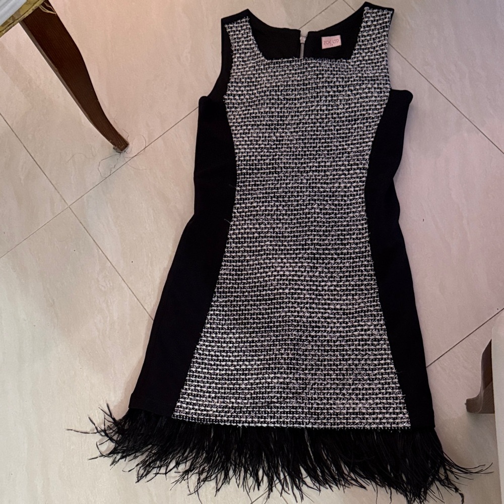 Zoe Ltd Black and White Textured Dress